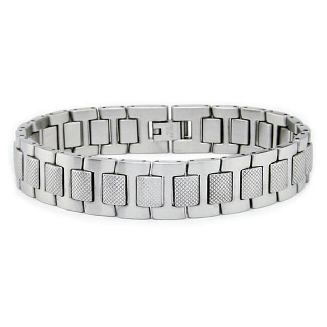 EWC B32134 Bracelet pour Homme en Acier Inoxydable avec Motif de Tissage