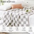 thumbnail image 4 of Amberspace Checkered Knit Throw,Light Grey,50"*70", 4 of 6