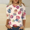 thumbnail image 2 of YDLCAFD Easter Womens Fashion Round Neck Short Sleeved Printed T Shirt Top, 2 of 5