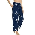 thumbnail image 2 of Kll Womens Nautical Themed Simple Anchors Print Pajama Pants Soft Pajama Bottoms For Women Cozy Lounge Pants, 2 of 9