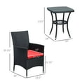 thumbnail image 3 of Outsunny 3 Pieces Wicker Patio Furniture Set, Red, 3 of 10