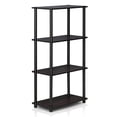 thumbnail image 4 of Furinno 23.6 W X 11.4 D X 43.25 H 4-Shelf Decorative Shelves, Dark Walnut, 4 of 6