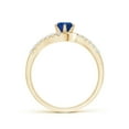 thumbnail image 2 of ANGARA Natural Prong-Set Sapphire Bypass Ring with Diamond Accents in 14K Yellow Gold for Women (Size-5mm) | September Birthstone, Anniversary, Jewelry Gift for Women | Natural Blue Sapphire Ring, 2 of 8