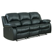 Classic 3 Seat Bonded Leather Double Recliner Sofa