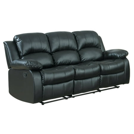 Classic 3 Seat Bonded Leather Double, All Leather Sofa Recliner
