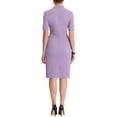 thumbnail image 3 of INSPIRE CHIC Women's Sheath Dress V Neck Short Sleeves Wear-to-Work Bodycon Midi Dresses 3XL Violet, 3 of 5
