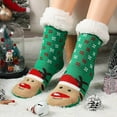 thumbnail image 2 of Fulijie Adult Christmas Holiday Socks Colorful Indoors Striped Slipper Socks Fleece Knit Thick Warm Christmas Socks, Mens Crew Socks, Womens No Show Socks, Low Cut Socks Women, Hiking Socks, 2 of 4