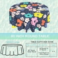 thumbnail image 2 of Groovy Daisy Dots 60 Inch Round Tablecloth,Retro Hippie Floral Table Cloth Waterproof Stain and Wrinkle Resistant Circle Table Cover for Kitchen Dining Picnic Camping Indoor Outdoor Decor, 2 of 6