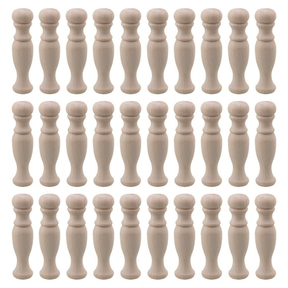 Unpainted Wood Baluster Spindles for DIY Supplies 2.76 x 0.71 Inch Pack of 30