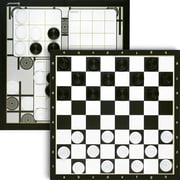Queensell Large Checkers Board Game & 3Tic Tac Toe Game for Kids and Adults