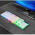thumbnail image 1 of Teclado mecánico para juegos con cable USB y retroiluminación LED, color blanco, 1 of 2