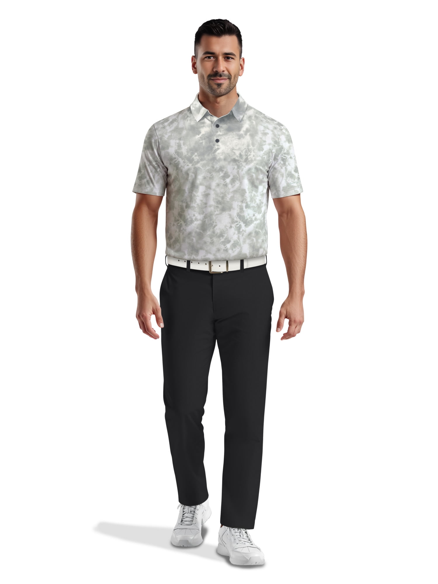 Ben Hogan Men's & Big Men's Performance Watercolor Camo Short Sleeve Golf Polo Shirt, Sizes S-5XL
