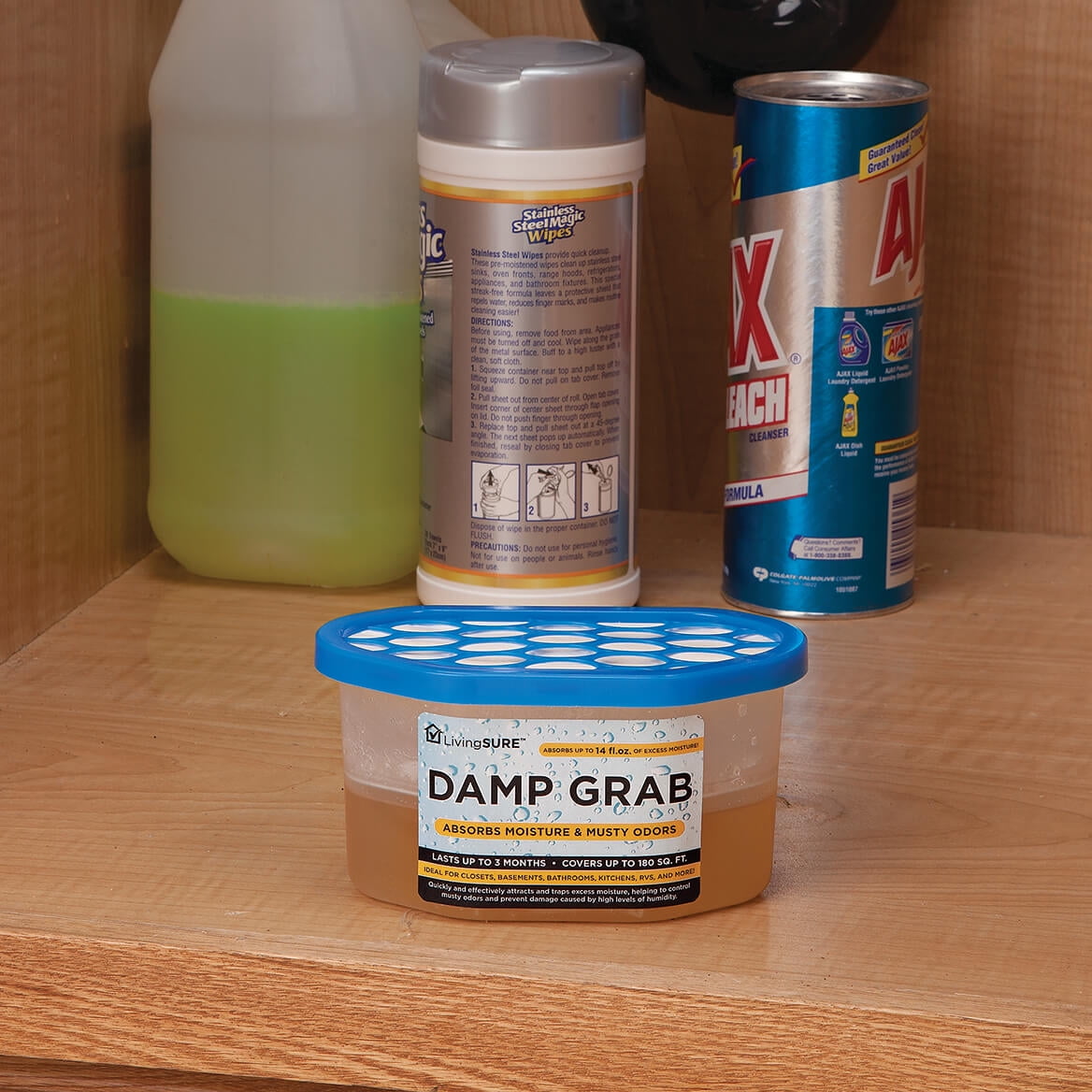 Damp Grab Closet Dehumidifier - Pack of 3, Moisture Control, Fragrance Free, White, 14 oz.