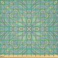 thumbnail image 2 of Ambesonne Paisley Fabric by the Yard Microfiber, Colorful Small Circles Art, 1 Yard, Dark Seafoam and Pale Orange, 2 of 2