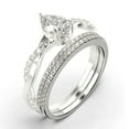 thumbnail image 3 of Gorgeous Art Deco 2.25 Carat Pear Cut Diamond Moissanite Engagement Ring, Two Matching Band, Twisted Band Wedding Ring in 925 Sterling Silver With 18k White Gold Plating Gift For Her, 3 of 4