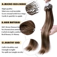 thumbnail image 4 of Benehair Thick 1g Micro Ring Beans Remy Real Human Hair Extensions 100% Remy Russian Hair Micro Link Hair 100g Highlight Blonde Soft Straight, 4 of 13