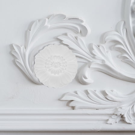 BESTYASH White Round Ceiling Medallion Plastic Material for Living Room and Hall Decor