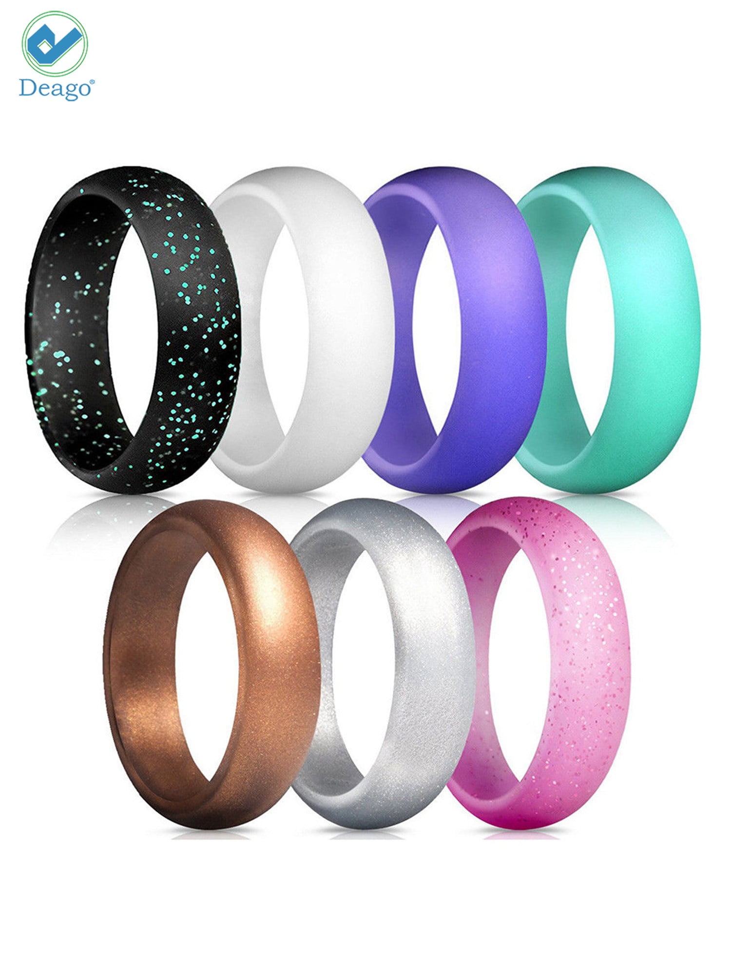 DARLING HER Thin Braided Silicone Ring Women Wedding Rings Rubber Bands Sport Hypoallergenic Crossfit Flexible Woven Silicone Finger Rings