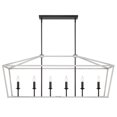 thumbnail image 6 of Vanity Art 6 Lights Kitchen Island Linear Pendant Chandelier Modern Hanging Lighting Farmhouse Light Fixtures for Over Dining Table Kitchen Living Room 12036-CW-BK, 6 of 9