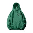 thumbnail image 1 of Sudadera cómoda Gibobby para Mujer Sudadera con capucha Estampado de amor Bolsillos Verdinegro XXL, 1 of 3