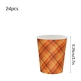 thumbnail image 3 of Thanksgiving Disposable Paper Cup Vintage Style Plaid Print 24Pcs Holiday Tableware for Home Party Picnic Camping, 3 of 6