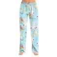thumbnail image 4 of KHONTS Easter Egg Pajamas Pants for Women Cute Bunny Printed Elastic Waist Sleeppants Lightweight Homewear Stretchy Trousers 02-Light Blue S, 4 of 7