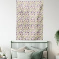 thumbnail image 4 of Garden Art Tapestry, Pale Toned Background with Spring Flowers with Swirled Leaves, Wall Hanging for Bedroom Living Room Dorm Decor, 60W X 80L Inches, Levander Purple Pale Green, by Ambesonne, 4 of 5