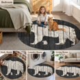 thumbnail image 6 of 6ft Washable Round Rug, Retro Texture Non-Slip Circle Area Rug for Living Room Bedroom, Brown Bear Modern Silhouette Indoor Floor Mat for Home Decor, 6 of 9