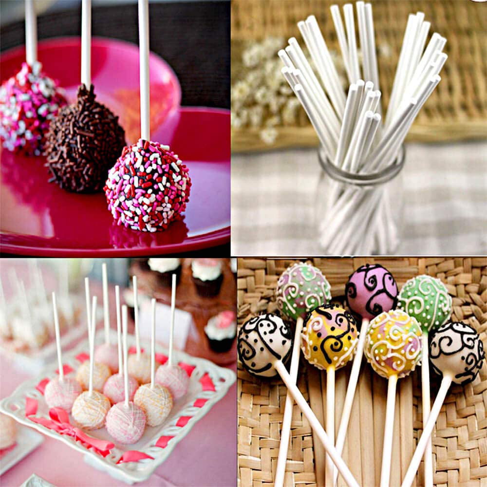 Cake Pop Sticks and Wrappers, Including 100 pcs 6-inch Paper Lollipop  Sticks, 100 pcs Iridescent Holographic Cellophane Bags, 100 pcs Gold Twist  Ties for Cakepop, Lollipop, Hard Candy,Chocolate - Yahoo Shopping
