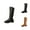 Black, variant on Women's Knee High Boots: Round Toe Side Zipper Motorcycle Riding Boots Low Block Heel Tall Fall Boots 2025 Style Knee High Boots With Thick Platform Heel And Belted Tall Shaft