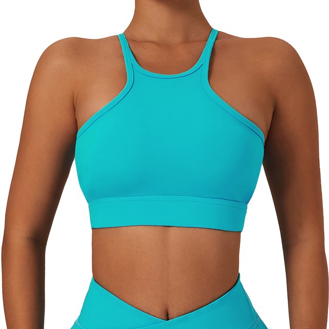 Sujetador deportivo de secado rápido con cuello halter, cómodo y suave, sujetador de entrenamiento de alto impacto para mujer Viridis 10 M