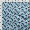 thumbnail image 4 of oneOone Cotton Poplin Turquoise Blue Fabric Birds Rooster Dress Material Fabric Print Fabric By The Yard 42 Inch Wide, 4 of 4