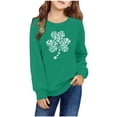 thumbnail image 1 of COM1950s Chandails en Molleton pour Filles, Garçons et Filles Imprimé Jour de la Saint-Patrick Col Rond Manches Longues Chandail en Molleton, 1 of 8