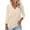 #1 Beige(3/4 sleeve), variant on Women's 2025 Fashion Tops 3/4 Sleeve T-Shirts Cute V Neck Basic Business Tees Coffee Blouses Size M