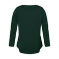 thumbnail image 5 of JUUYY Fall Spring Shirts for Women Casual Button Cross V Neck Solid Color Basic Tunic Tops Long Sleeve Workout Sweatshirts Loose Regular Fit Cozy Pullover Blouse Green D S, 5 of 5
