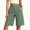 *Green, variant on ClodeEU Women's High Waist Linen Blend Bermuda Shorts,Relaxed Straight Leg Knee Length Shorts with Pockets Army Green,Women's Plus L