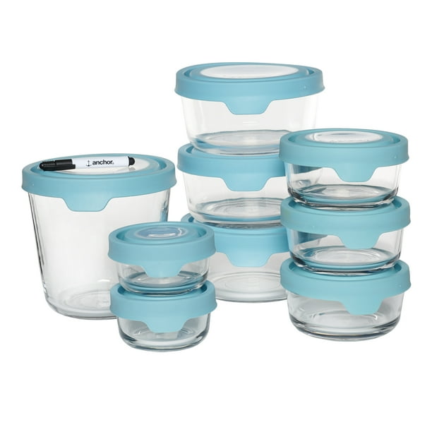 Anchor Hocking Clear Glass Food Storage Containers with TrueSeal Lids