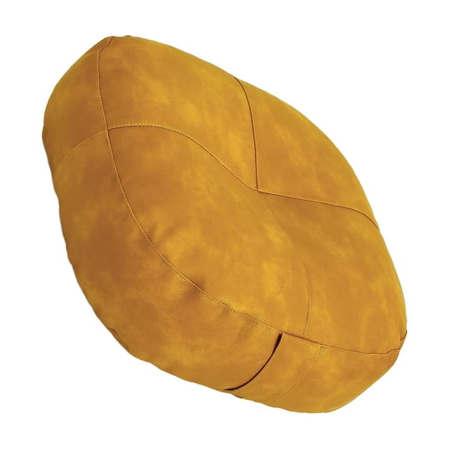 Guardoinrt Coussin de Sol Rond Pouf Ottoman Décoratif Gris Intérieur Extérieur Balcon pour Adultes Jaune
