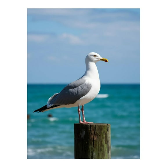 Diamond Art Kit for Adults, Seagull Ocean Log Calm Sky Diamond Painting for Adults Beginners, DIY Diamond Art Painting Kits, 5D Diamond Painting Crafts for Home Decor 12x16 Frameless