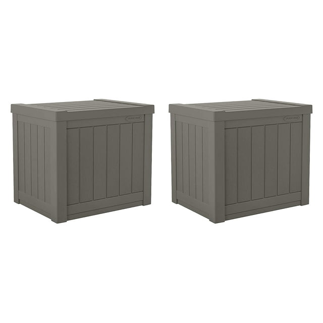 Suncast SS500ST Coffre de Terrasse Extérieur en Résine de 22 Gallons, Petit, pour Rangement de Patio (Lot de 2)