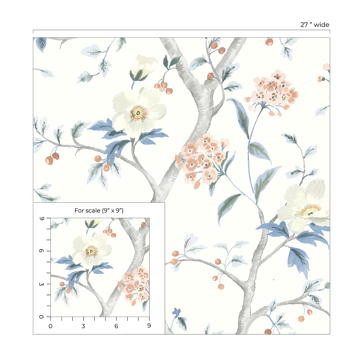 Lillian August Floral Trail Peel and Stick Wallpaper