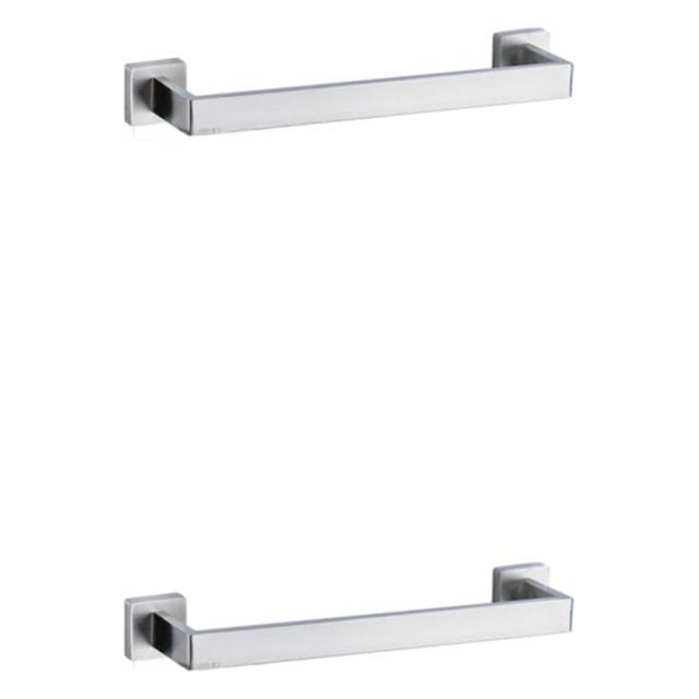 stanreset 1/2/3/5 Bathroom Hardware Set Stainless Steel Towel Bar Ring Paper Holder Multifunction Robe Hook Modern Style Rack Kit Silver bar 2PCS
