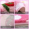 thumbnail image 4 of Bobasndm Soft Cozy Strawberry Bathroom Rugs Bath Mat Cute Doormat Non Slip Absorbent Washable Shaggy Bedroom Durable Thick Plush Door Mats Bathtub Shower Bath Rug for Girls, 4 of 9