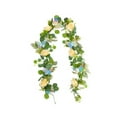 thumbnail image 3 of Guirnalda de eucalipto artificial, decoración de flores verdes, guirnalda de plantas colgantes de 1,8 m flor amarilla, 3 of 9