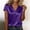 Purple, variant on Shirts for Women Satin Short Sleeve V Neck Casual Office Work Blouse Womens Shirts Dressy Casual Blackish Green L