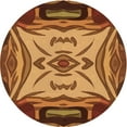thumbnail image 1 of Ahgly Company Indoor Round Patterned Carrot Orange Area Rugs, 6' Round, 1 of 6