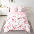 thumbnail image 2 of jejeloiu Red Ribbon Bowtie 7-Piece Twin Bedding Sets,Kawaii Bowknot Bow Bedding Comforter Set For Girls Teens Reversible, 2 of 8