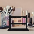 thumbnail image 4 of 1Pc Black Velvet Earring Display 2-Tier Wood Covered Earring Jewelry Display Stand Earring Organizer Holder for Earring Studs Hole: 1.5mm, 4 of 6