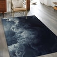 thumbnail image 3 of Navy Blue Abstract Art Area Rug 4x6 Washable Rug Non Slip Modern Waves Art Large Area Rug Indoor Floor Carpet for Entryway Bedroom Kitchen Living Room Home Office Dining Room Nursery, 3 of 8