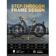 Electric Bike for Adults Peak 750W 20MPH Brushless Motor,48V Electric Mountain Bikes, 26×4 Fat Tires Ebike,7 Speed (Grey)
